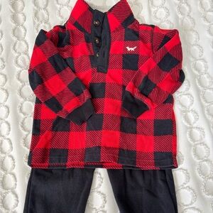 Carter's Red and Black Plaid Fleece Shirt